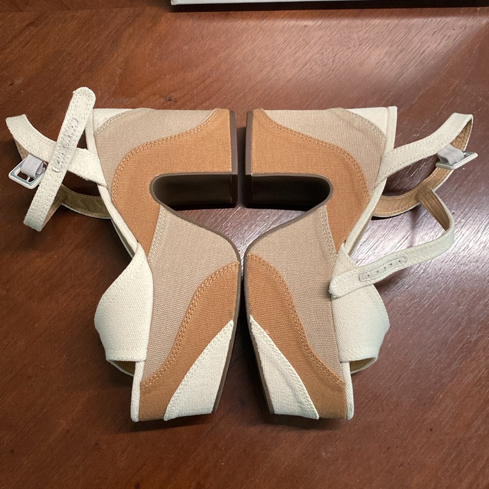 SCHUTZ Three-Tone Multimaterial Platform Heels - Chunky Heels Sz 9.5B - Picture 7 of 16